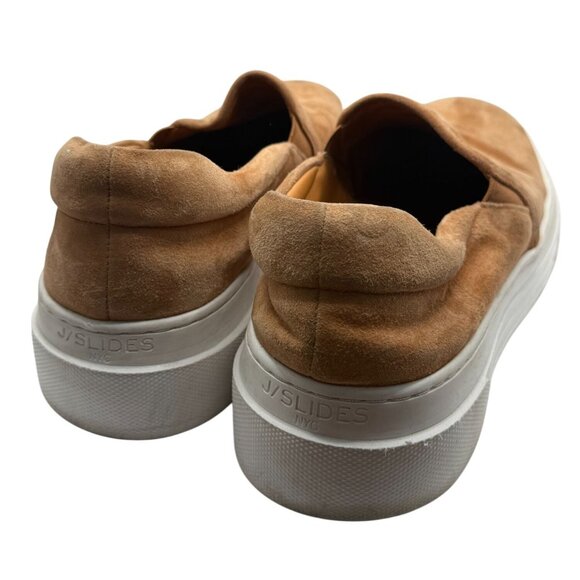 J/Slides NYC Womens 10 Aileen Platform Slip On Sneakers Brown Suede Leather‎ - Picture 3 of 10